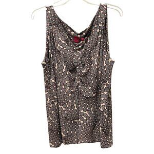 NEW 212 Collection Womens Circle Stencil Sleeveless V-Neck Top SZ XL